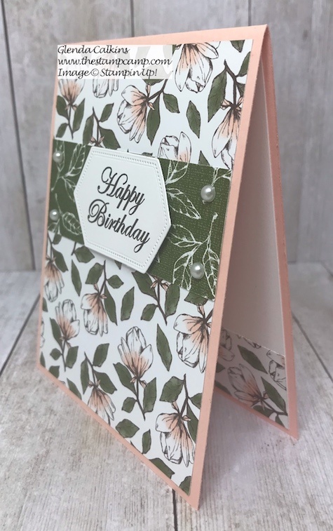 Magnolia Lane Designer Series Papers from Stampin' Up! Tuesday's Tip making the Stitched Nested Labels Dies Smaller. Details on my blog here: https://wp.me/p59VWq-ajM #stampinup #dies #thestampcamp #techniques