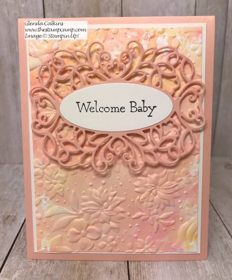 This was the result of Sophia's Marker Smooshing technique we did on Wednesday. She is a natural! Details and video on my blog here: https://wp.me/p59VWq-am9 #stampinup #markers #technique #thestampcamp