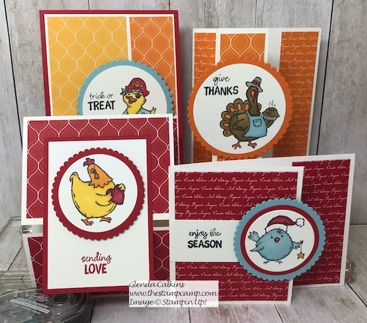 Birds of a Feather from Stampin' Up! has stamps that bring you from Halloween through Valentine's day with super cute little critters. Details on my blog: https://wp.me/p59VWq-aps #stampinup #birdsofeather #valentine #thestampcamp