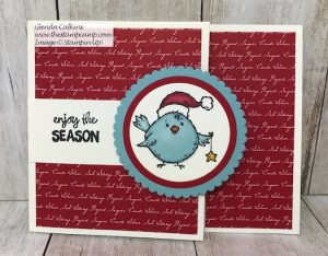Birds of a Feather stamp set from Stampin' Up! has 4 little critters for your upcoming holiday cards and projects taking you from Halloween to Valentine's Day. Today's card is your Christmas Chick. Details on my blog here: https://wp.me/p59VWq-apk #stampinup #birdsofafeather #christmas #christmasbluebird