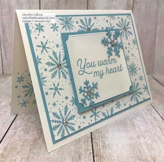 This is the Frosted Foliage Bundle from Stampin' UP! You can't see in the photo but it is sparkling. Details on my blog here: https://wp.me/p59VWq-asQ #stampinup #thestampcamp #frostedfoliage #christmas