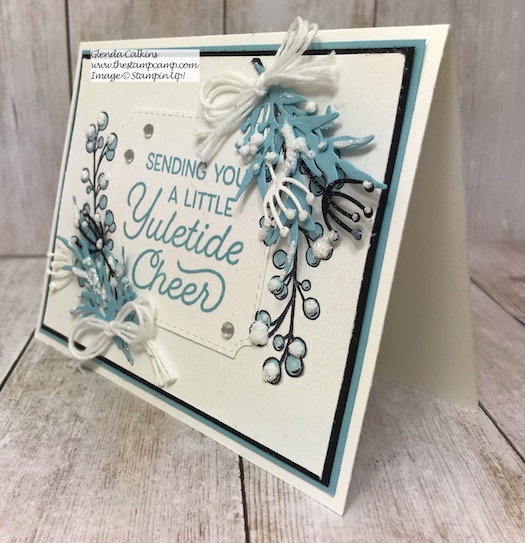 This is the Frosted Foliage Bundle from Stampin' UP! You can't see in the photo but it is sparkling. Details on my blog here: https://wp.me/p59VWq-asO #stampinup #thestampcamp #frostedfoliage #christmas