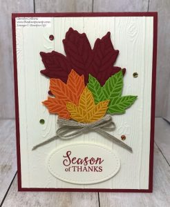 This is the Gather Together bundle with the Pinewood Planks Embossing Folder from Stampin' Up! Details can be found on my blog here: https://wp.me/p59VWq-av8 #stampinup #thestampcamp #gathertogether #fall