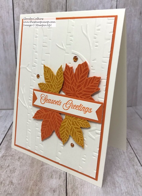 The Gather Together Bundle is perfectly paired with the Woodland Embossing Folder. Details on my blog here: https://wp.me/p59VWq-auC #thestampcamp #stampinup #woodlandembossing #fall #gathertogether
