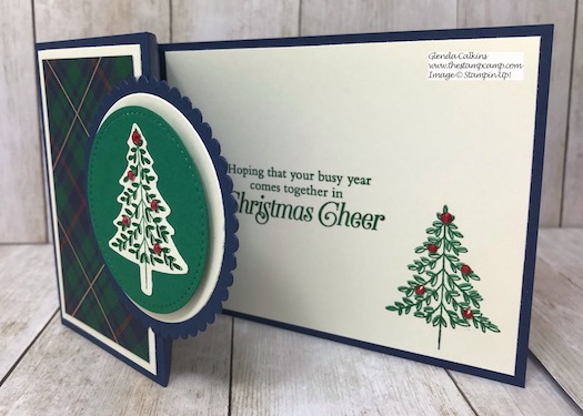 One sheet of the Wrapped in Plaid Designer Series Paper equals 3 cards. Details on my blog here: https://wp.me/p59VWq-asr #stampinup #perfectlyplaid #handmadecards