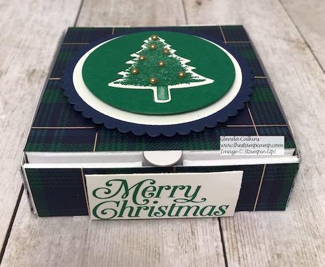 Perfectly Plaid Bundle creates the perfect Gift Box wrapped up in the Beautiful Wrapped in Plaid Designer Series Paper. Details here: https://wp.me/p59VWq-asS #stampinup #thestampcamp #wrappedinplaid #perfectlyplaid #christmas
