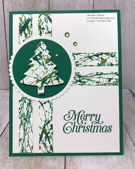 Perfectly Plaid Bundle was the perfect stamp set to go with Sophia's Mable background technique. Details on my blog here: https://wp.me/p59VWq-asA #stampinup #techniques #thestampcamp #Christmas