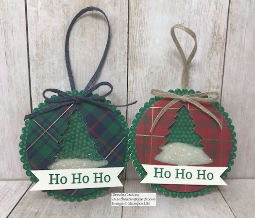 The Perfectly Plaid Bundle creates the Perfectly Plaid Christmas Ornaments. The Perfect Teacher gift, Neighbor or friend. Details on my blog here: https://wp.me/p59VWq-aus #stampinup #perfectlyplaid #thestampcamp #ornament
