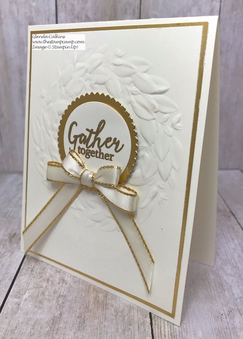 This is the Seasonal Wreath Embossing Folder from Stampin' Up! Details on my blog here: https://wp.me/p59VWq-asI #stampinup #embossingfolder #thestampcamp #wreath