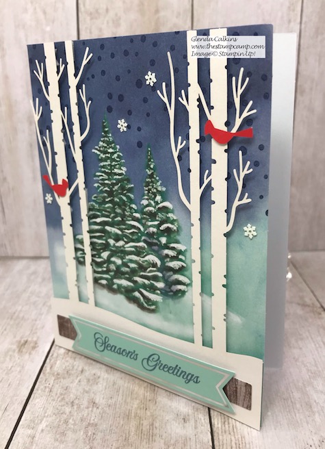 This is the Paper Pumpkin Kit for October 2019; it features the Winter Woods card kit. Details to become a Paper Pumpkin Subscriber are on my blog here: https://wp.me/p59VWq-auP #stampinup #paperpumpkin #thestampcamp #kits