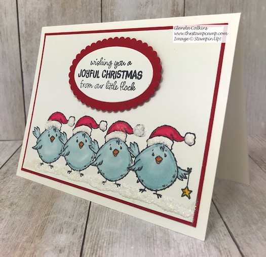 This super cute chick is part of the Birds of a Feather stamp set from Stampin' Up! Details on my blog here: https://wp.me/p59VWq-axO #stampinup #thestampcamp #christmas #birdsofafeather