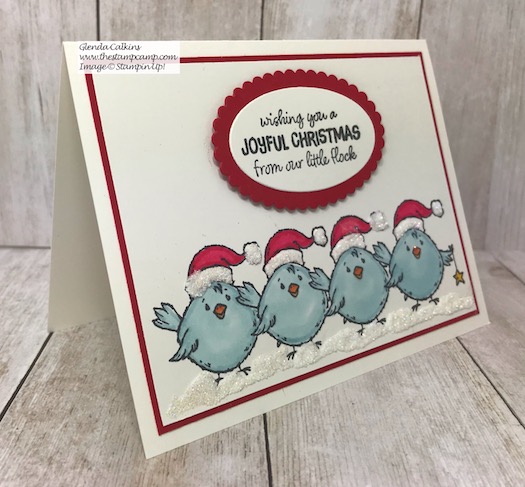 This super cute chick is part of the Birds of a Feather stamp set from Stampin' Up! Details on my blog here: https://wp.me/p59VWq-axO #stampinup #thestampcamp #christmas #birdsofafeather