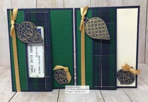This is the Christmas Gleaming Bundle Fun Fold Gift Card Holder and a Card all in one. Details can be found on my blog here: https://wp.me/p59VWq-axM #stampinup #thestampcamp #giftcardholder #christmas