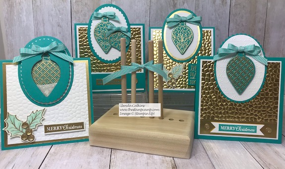 My featured stamp set for November is the Christmas Gleaming bundle. This month it is all about the Tent Topper cards; 4 different cards. Details on my blog here: https://wp.me/p59VWq-avH #stampinup #christmasgleaming #thestampcamp #technique