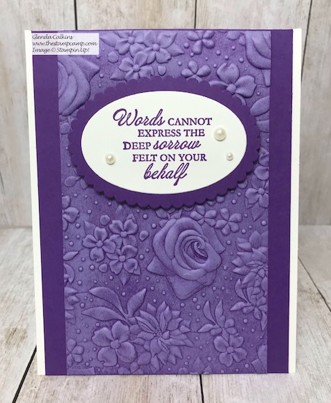 These cards feature the Brayered Embossing Folders technique. The embossing Folder used was the Country Floral embossing Folder. Details on my blog here: https://wp.me/p59VWq-awH #stampinup #countryfloral #thestampcamp