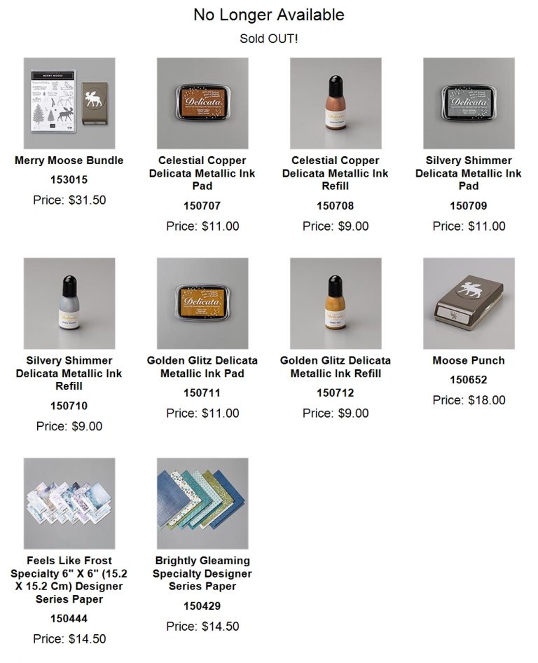 Stampin' Up! Sold Out Products