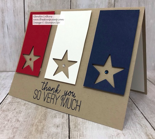 This card is a Thank You to all our Service Men and Women! Details on my blog here: https://wp.me/p59VWq-axo #stampinup #thestampcamp #veteran #military