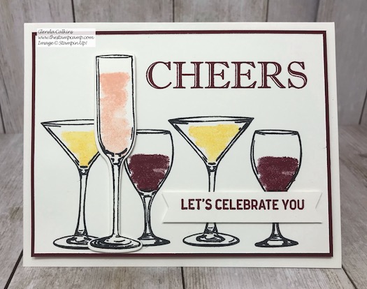 Cheers to That! Let's Celebrate You! This is a birthday card for my son-in-law who has a birthday on January 1st. Details on my blog here: https://wp.me/p59VWq-aFp #stampinup #cheers #thestampcamp #sipsiphooray