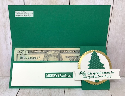 Need a quick gift idea? How about this adorable Money or Check Holder? Details on my blog here: https://wp.me/p59VWq-aCZ #stampinup #thestampcamp #handmadegift #moneyholder