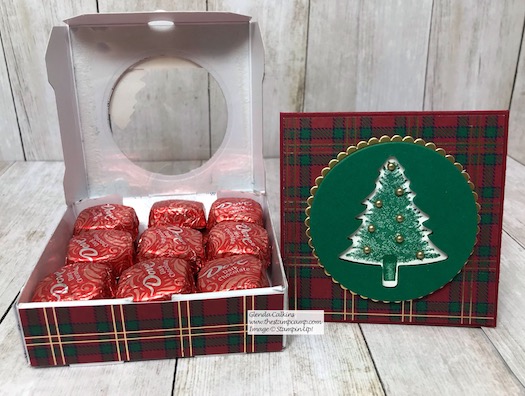 A Box of Chocolates and a coordinating card is my Day 5 project in my 12 Days of Christmas Gift Giving Ideas. Details on my blog here: https://wp.me/p59VWq-aBw #stampinup #thestampcamp #gift #christmasgift