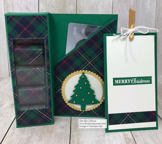Christmas Gift Giving Idea #11. A box of Chocolates with a tag and place for a gift card. Details on my blog here: https://wp.me/p59VWq-aCs #stampinup #thestampcamp #christmas 
