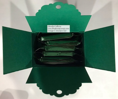The Scallop Tag Topper Punch from Stampin' Up! creates the Perfect Box for Ghirardelli Chocolates. See my blog for details: https://wp.me/p59VWq-aAR #stampinup #thestampcamp #tagbox #tagpunch