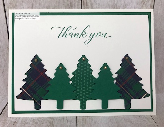How about a simple and sweet Thank You card for this Christmas season. Details on my blog here: https://wp.me/p59VWq-aDA #stampinup #Christmas #thankyou #perfectlyplaid
