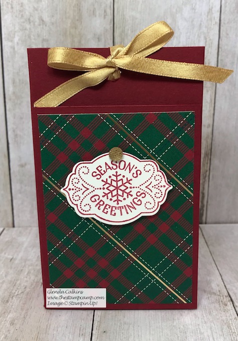 Today is Day 8 in my 12 Days of Christmas Gift Giving Ideas. This box holds a Starbucks Peppermint Bark and it also has a card and gift card on the front. Details on my blog here: https://wp.me/p59VWq-aBV . #stampinup #thestampcamp #treatbox #giftcardholder