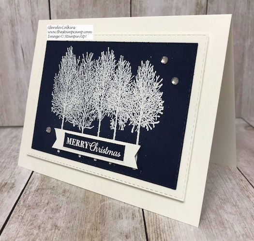 The Winter Woods stamp set is perfect for Christmas Cards as well as winter birthdays or weddings. Details on my blog here: https://wp.me/p59VWq-aDm #stampinup #thestampcamp #winter #chirstmas