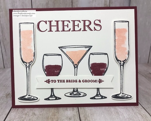 Cheers to the Bride and Groom! The Sip Sip Hooray stamp set is perfect for so many different occasions. Details on my blog here: https://wp.me/p59VWq-aFw #stampinup #brideandgroom #thestampcamp