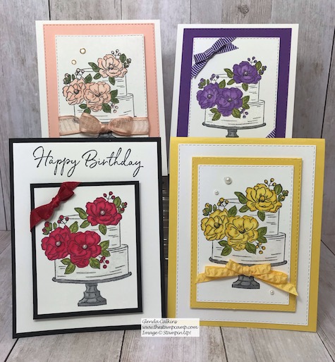 All these cards were created using the FREE Sale-a-bration stamp set called Happy Birthday to You! This is from Stampin' Up! Details are on my blog here: https://wp.me/p59VWq-aH8 . #stampinup #thestampcamp #saleabration #happybirthdaytoyou