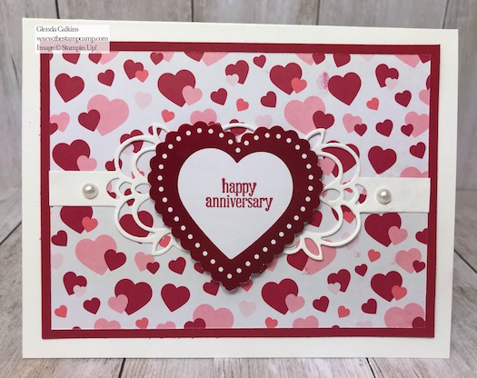 From My Heart Specialty Designer Series Paper One Sheet Wonder technique. Details on my blog here: https://wp.me/p59VWq-aIs #stampinup #heartfeltbundle #thestampcamp #hearts