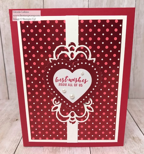 From My Heart Specialty Designer Series Paper One Sheet Wonder technique. Details on my blog here: https://wp.me/p59VWq-aIs #stampinup #heartfeltbundle #thestampcamp #hearts