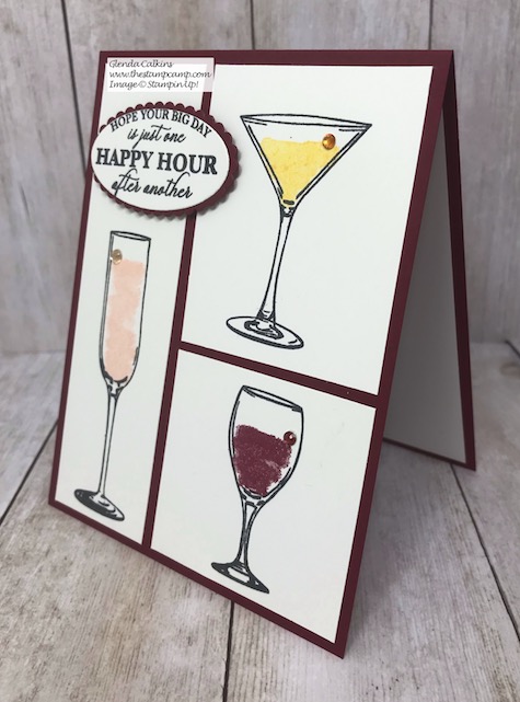 Cheers to the Bride and Groom! The Sip Sip Hooray stamp set is perfect for so many different occasions. Details on my blog here: https://wp.me/p59VWq-aFK #stampinup #brideandgroom #thestampcamp