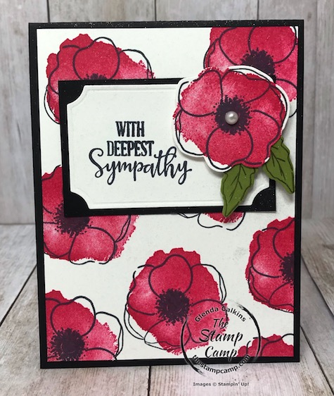 Create your own background papers using the Painted Poppies stamp set. Details can be found on my blog here: https://wp.me/p59VWq-aOv #stampinup #thestampcamp #paintedpoppies #peacefulpoppies