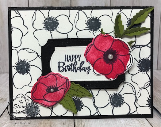 Create your own background papers using the Painted Poppies stamp set. Details can be found on my blog here: https://wp.me/p59VWq-aOv #stampinup #thestampcamp #paintedpoppies #peacefulpoppies