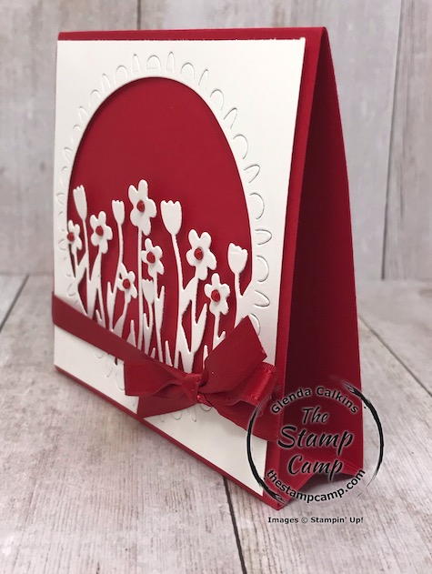 This is from the Sending Flowers dies which I paired with the Timeless Tulips stamp set. Details are on my blog here: https://wp.me/p59VWq-aLU #stampinup #tulips #thestampcamp #sendingflowers