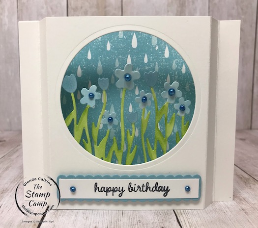 Sending Flowers dies create the perfect Diorama card; plus the Pleased as Punch Designer Paper Works great with this card. Details are on my blog here: https://wp.me/p59VWq-aMj #stampinup #sendingflowers #thestampcamp #dioramacard