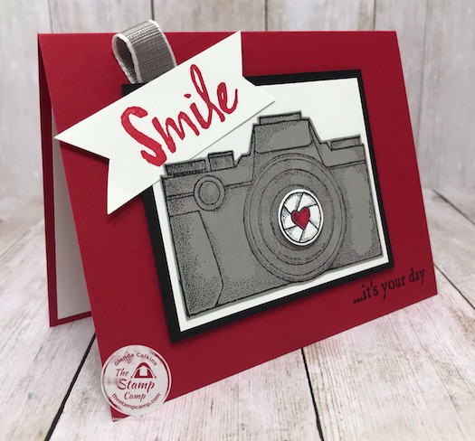 This is from the Capture the good stamp set from Stampin' Up! This is retiring May 31, 2020 so get it today! Details are on my blog here: https://wp.me/p59VWq-aX7 #stampinup #retired #thestampcamp #camera