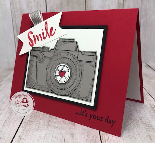 This is from the Capture the good stamp set from Stampin' Up! This is retiring May 31, 2020 so get it today! Details are on my blog here: https://wp.me/p59VWq-aX7 #stampinup #retired #thestampcamp #camera