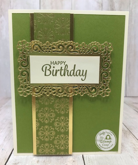 Same Layout done 3 different ways with the Ornate Garden Specialty Designer Series Paper. Details are on my blog here: https://wp.me/p59VWq-aUw #stampinup #ornategarden #layouts #thestampcamp