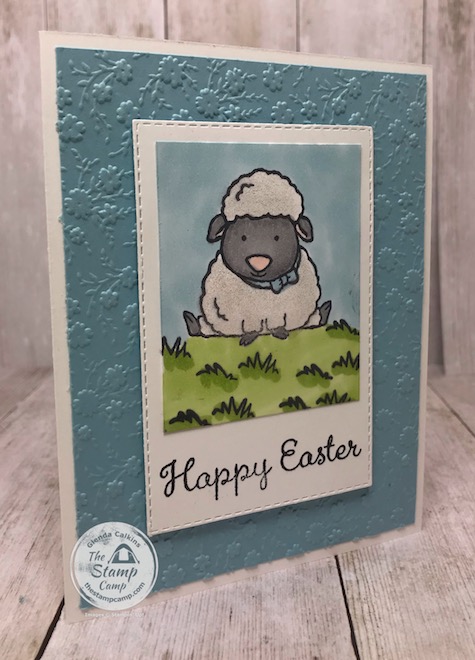 This is from the Welcome Easter stamp set; such a cute little lamb. Details can be found on my blog here: https://wp.me/p59VWq-aUH . #stampinup #easter #welcomeeaster #thestampcamp
