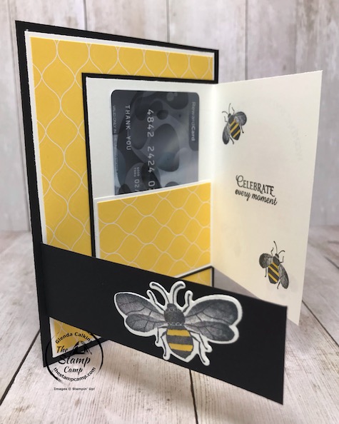 The Honey Bee Bundle is the perfect stamp set to create a Mother's Day or Birthday Card/Gift Card Holder all in one. This fun fold card will be a hit. Details are on my blog here: https://wp.me/p59VWq-aYz #stampinup #mothersday #giftcardholder #thestampcamp