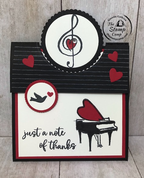 The Music From The Heart stamp set music to the eyes! Pair these musical images with any phrase to make a greeting card that sings with sincerity. This stamp set can be used all year long. Details are on my blog here: https://wp.me/p59VWq-aY1 #stampinup #music #thestampcamp