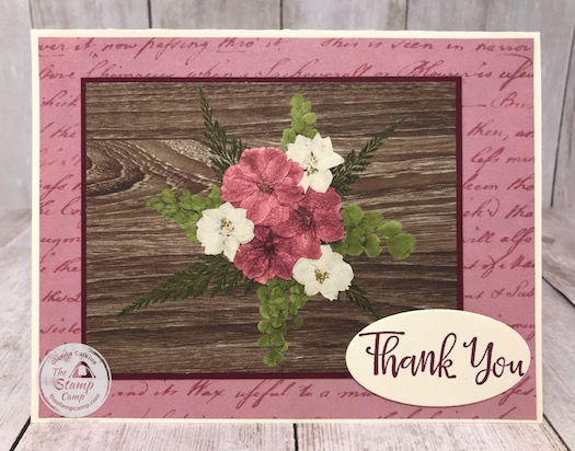 What's your go to product when you want to create a quick card? Mine is the Pressed Petals Specialty Designer Series Paper from Stampin' Up! Details are on my blog here: https://wp.me/p59VWq-aZx #stampinup #pressedpetals #designerpaper #thestampcamp