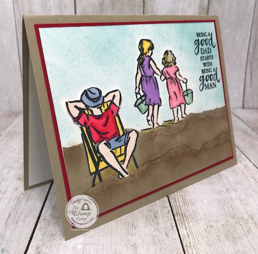 A good man stamp set pairs really well with the Beautiful Moments stamp set from Stampin' Up! I'm not that great at creating scenic cards but I think this one turned out okay seeings how I haven't done a lot of these before. A little paper tearing, sponging and some blends and it came together okay. Details are on my blog here: https://wp.me/p59VWq-bik #stampinup #thestampcamp #glendasblog #fathersday
