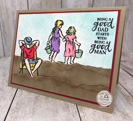 A good man stamp set pairs really well with the Beautiful Moments stamp set from Stampin' Up! I'm not that great at creating scenic cards but I think this one turned out okay seeings how I haven't done a lot of these before. A little paper tearing, sponging and some blends and it came together okay. Details are on my blog here: https://wp.me/p59VWq-bik #stampinup #thestampcamp #glendasblog #fathersday