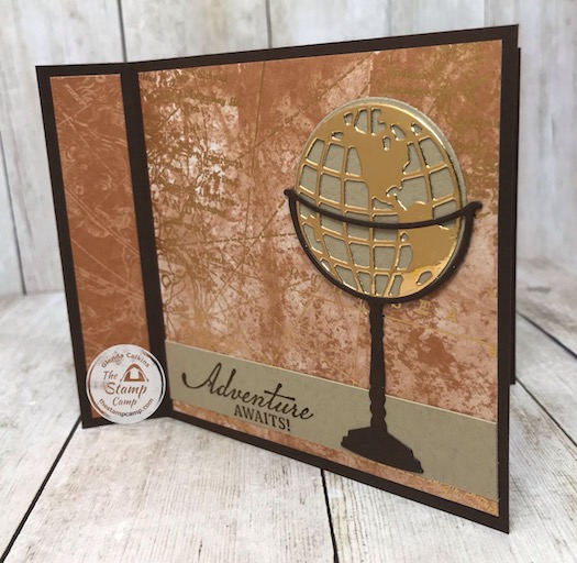 The Beautiful World Bundle is part of my featured Stamp Set for June. It is a great bundle of products for masculine cards like graduation, retirement, birthday etc. You will find all the details on today's faux book binding card on my blog here: https://wp.me/p59VWq-bgy. #stampinup #thestampcamp #masculine #world #technique
