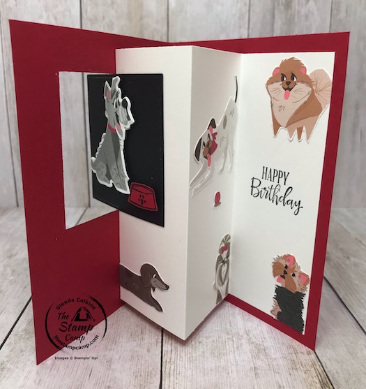 This adorable doggie is part of the Playful Pets Suite of products from Stampin' Up! I created this card for my little granddaughter Sophia who is a total dog lover. The Playful Pets Designer Series Paper can easily be cut with the coordinating Pampered Pets Dies. Details are on my blog here: https://wp.me/p59VWq-bhm. #stampinup #thestampcamp #pamperedpets #funfold