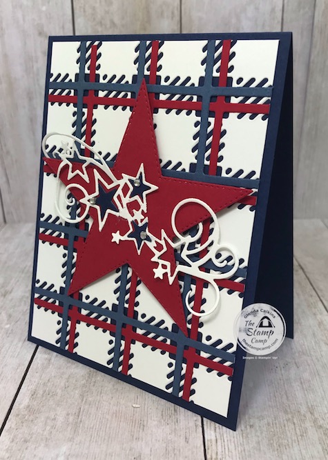 The Best Plaid Builder Dies are my go to dies when I don't have a particular stamp set for an occasion. I think a plaid background can be used for any occasion; just change up the colors of the plaids to whatever color your occasion is calling for. In this instance it was the 4th of July; add a few stars and you have yourself a 4th of July card. Details are on my blog here: https://wp.me/p59VWq-bk4. #stampinup #bestplaiddies #thestampcamp #4thofjuly